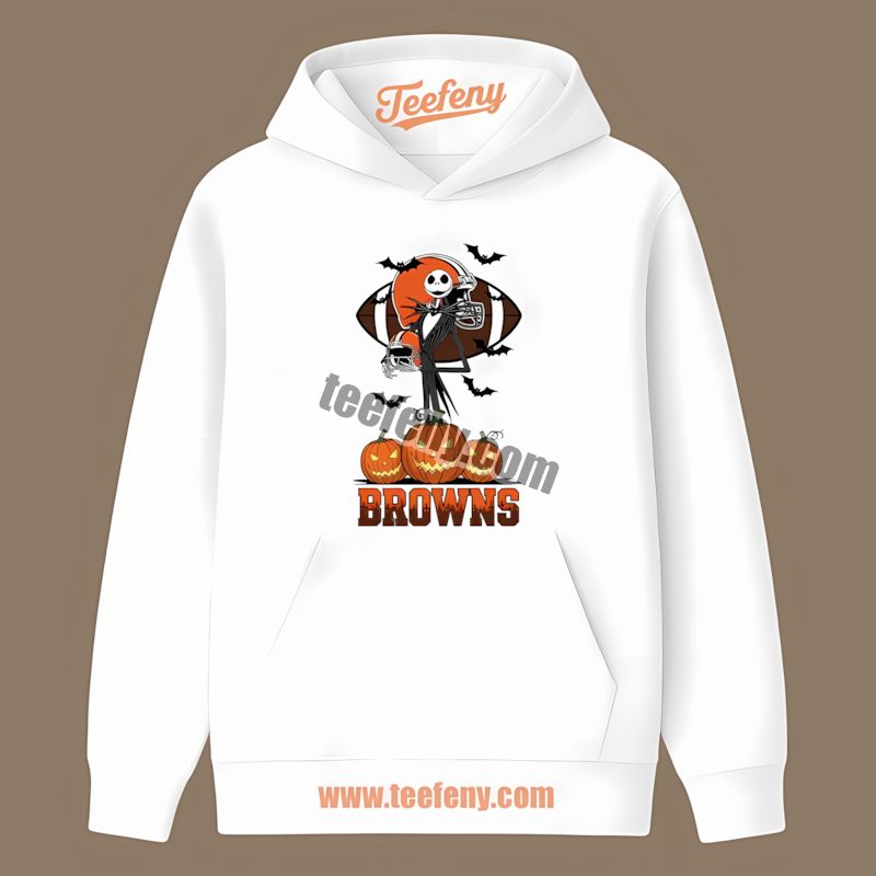 Jack Skellington Cleveland Browns Halloween Pumpkin Hoodie Jack Skellington Cleveland Browns Halloween Pumpkin Hoodie
