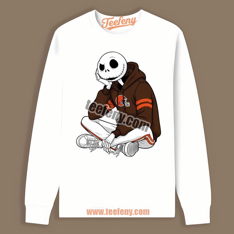 Jack Skellington Cleveland Browns Hoodie Classic Long Sleeve Jack Skellington Cleveland Browns Hoodie Classic Long Sleeve