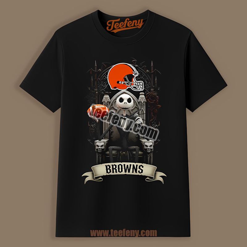 Jack Skellington Cleveland Browns Throne Adults Shirt