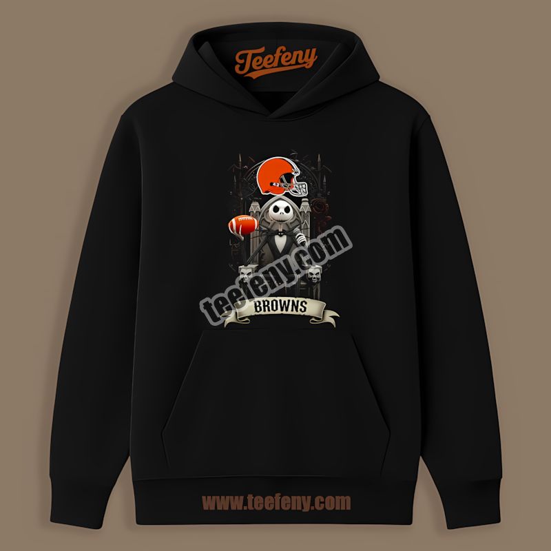 Jack Skellington Cleveland Browns Throne Adults Hoodie Jack Skellington Cleveland Browns Throne Adults Hoodie