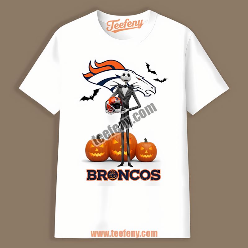 Jack Skellington Denver Broncos Halloween Pumpkin Vintage Shirt