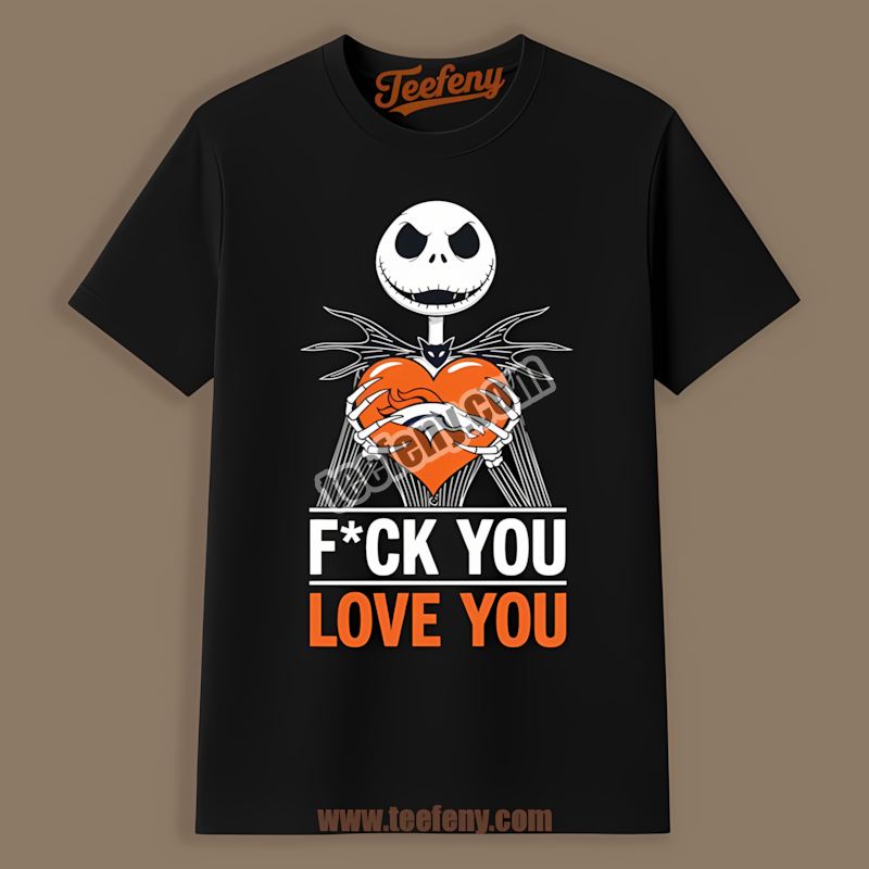 Jack Skellington Denver Broncos Heart Unisex Shirt