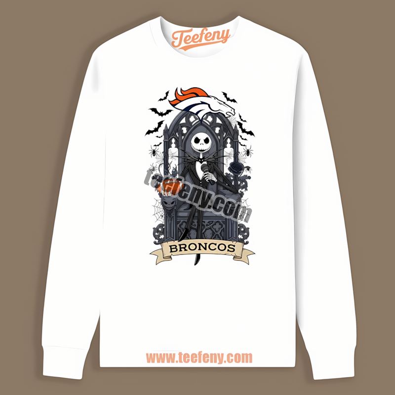 Jack Skellington Denver Broncos Throne Vintage Long Sleeve Jack Skellington Denver Broncos Throne Vintage Long Sleeve