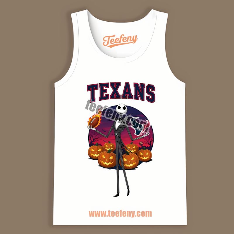 Jack Skellington Houston Texans Halloween Adults Tanktop Jack Skellington Houston Texans Halloween Adults Tanktop