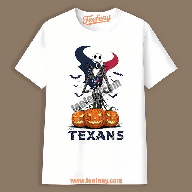 Jack Skellington Houston Texans Halloween Pumpkin Graphic Shirt