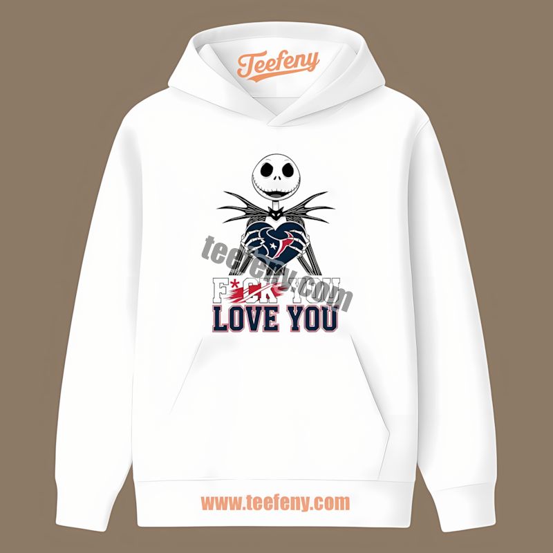 Jack Skellington Houston Texans Heart Color Hoodie Jack Skellington Houston Texans Heart Color Hoodie