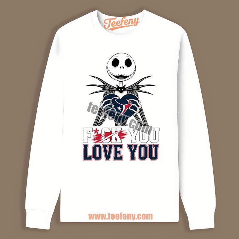 Jack Skellington Houston Texans Heart Color Long Sleeve Jack Skellington Houston Texans Heart Color Long Sleeve