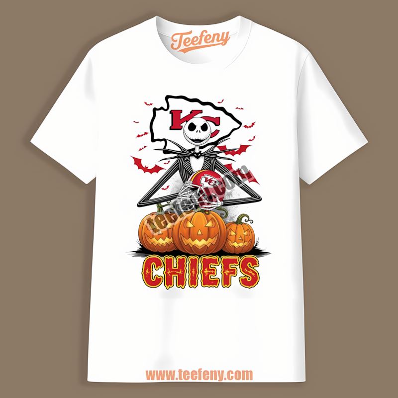 Jack Skellington Kansas City Chiefs Halloween Pumpkin Graphic Shirt