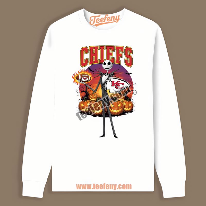 Jack Skellington Kansas City Chiefs Halloween Retro Long Sleeve Jack Skellington Kansas City Chiefs Halloween Retro Long Sleeve