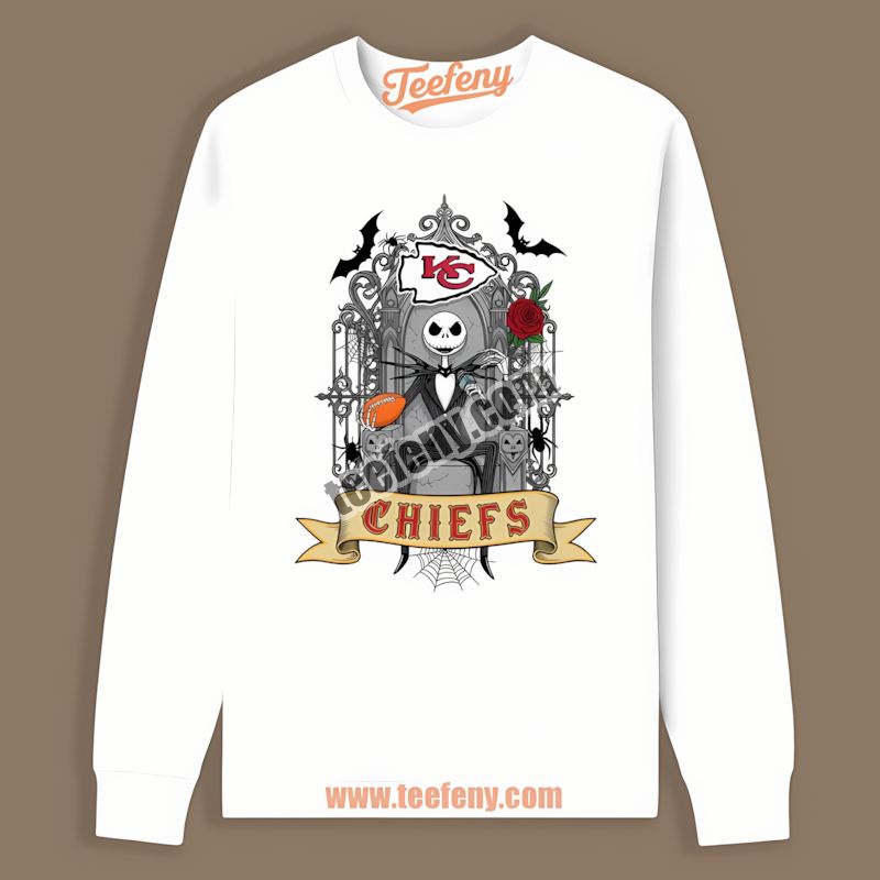 Jack Skellington Kansas City Chiefs Throne Trendy Long Sleeve Jack Skellington Kansas City Chiefs Throne Trendy Long Sleeve