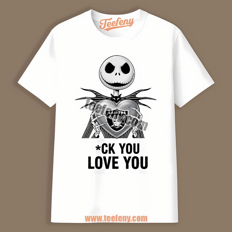 Jack Skellington Las Vegas Raiders Heart Unisex Shirt