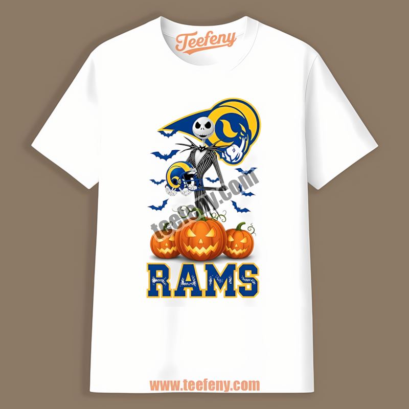 Jack Skellington Los Angeles Rams Halloween Pumpkin Cotton Shirt