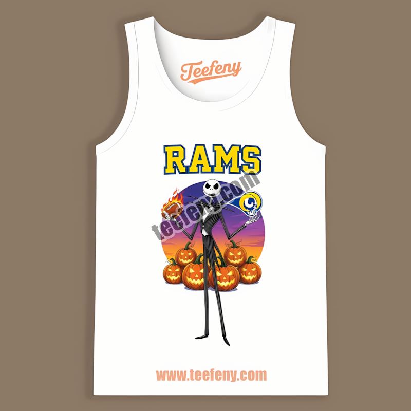 Jack Skellington Los Angeles Rams Halloween Trendy Tanktop Jack Skellington Los Angeles Rams Halloween Trendy Tanktop