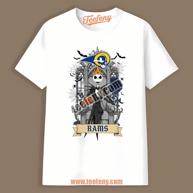 Jack Skellington Los Angeles Rams Throne Adults Shirt