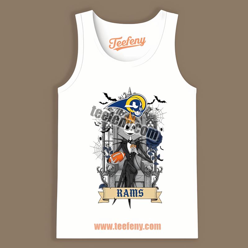 Jack Skellington Los Angeles Rams Throne Adults Tanktop Jack Skellington Los Angeles Rams Throne Adults Tanktop