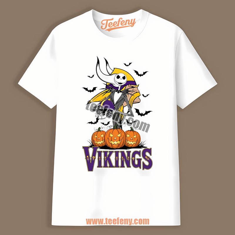 Jack Skellington Minnesota Vikings Halloween Pumpkin Trendy Shirt