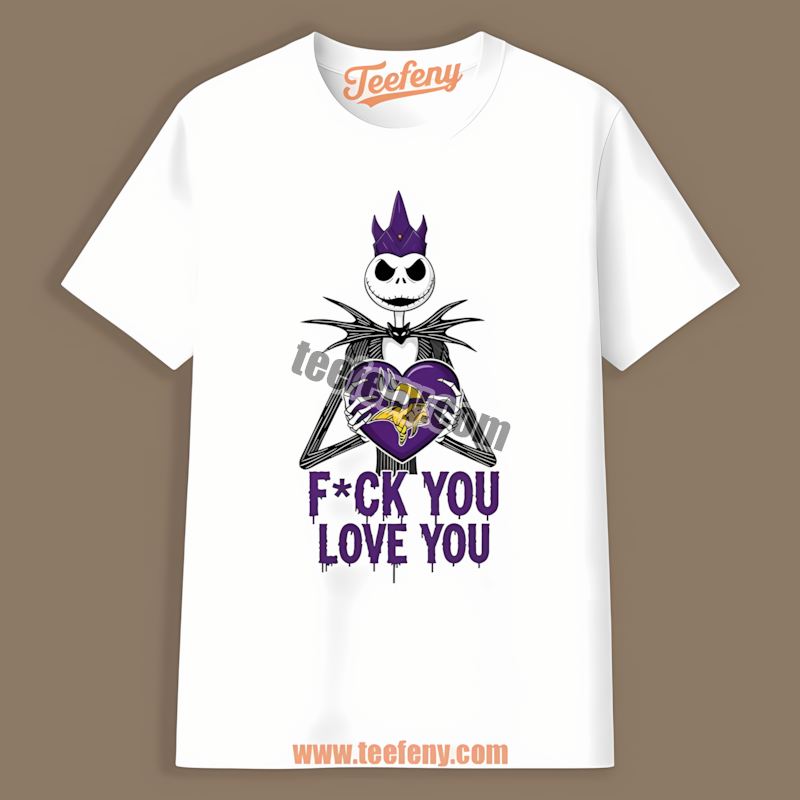 Jack Skellington Minnesota Vikings Heart Cotton Shirt