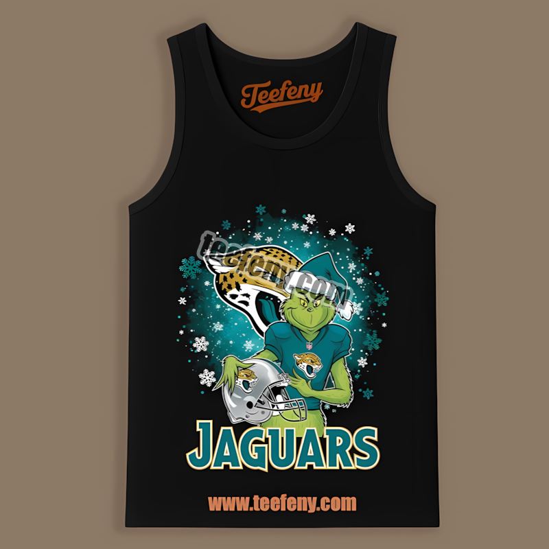Jacksonville Jaguars Grinch Holding Helmet Sports Tanktop Jacksonville Jaguars Grinch Holding Helmet Sports Tanktop
