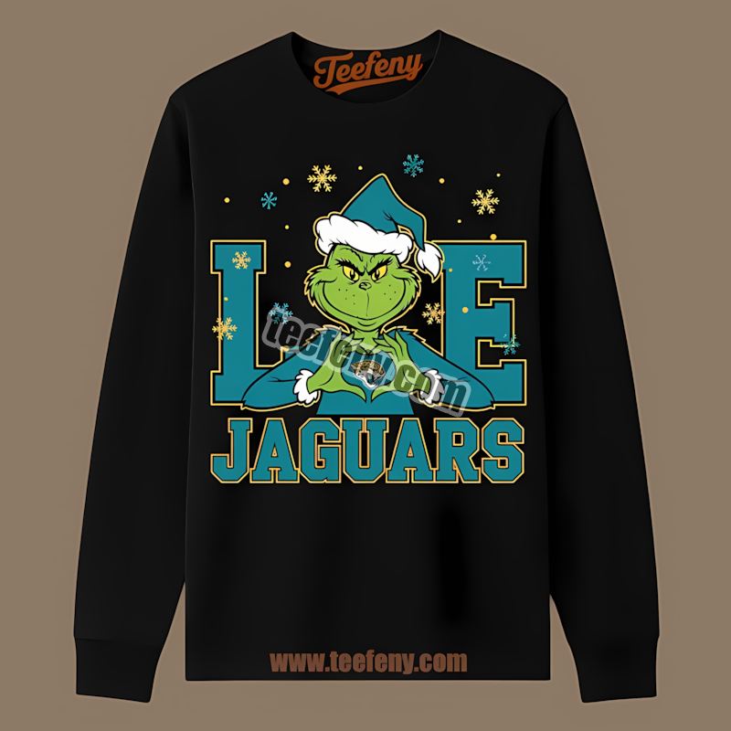 Jacksonville Jaguars Grinch Love Christmas Classic Long Sleeve Jacksonville Jaguars Grinch Love Christmas Classic Long Sleeve