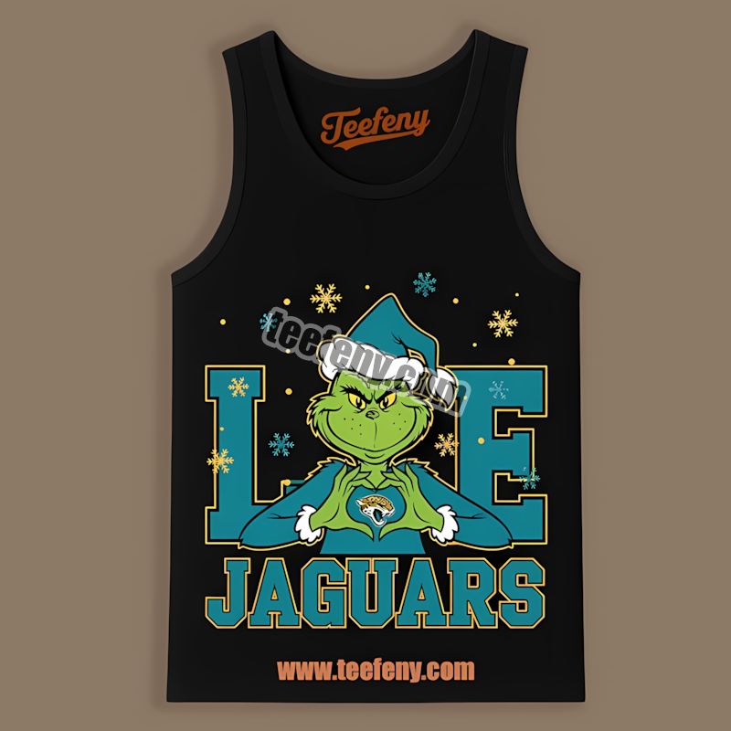 Jacksonville Jaguars Grinch Love Christmas Classic Tanktop Jacksonville Jaguars Grinch Love Christmas Classic Tanktop
