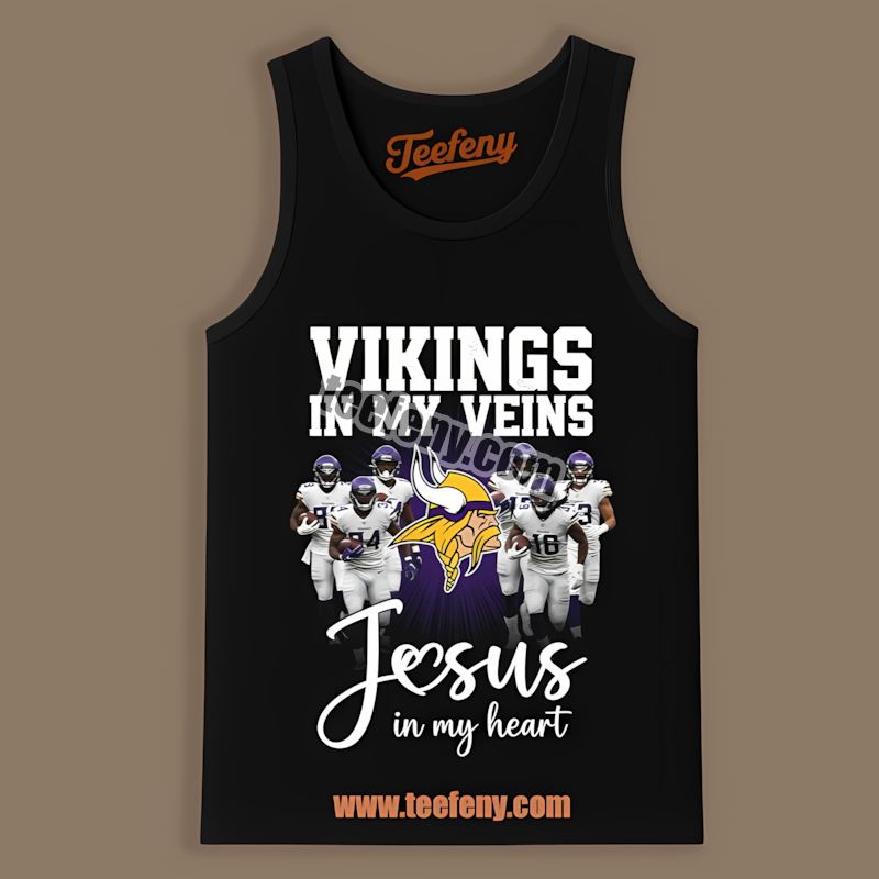 Jesus In My Heart Minnesota Vikings In My Veins Regular Tanktop Jesus In My Heart Minnesota Vikings In My Veins Regular Tanktop