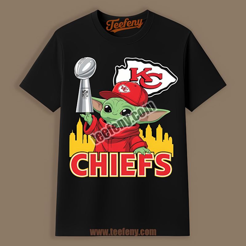 Kansas City Chiefs Baby Yoda Holding Super Bowl Cup Trendy Shirt