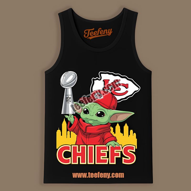 Kansas City Chiefs Baby Yoda Holding Super Bowl Cup Trendy Tanktop Kansas City Chiefs Baby Yoda Holding Super Bowl Cup Trendy Tanktop