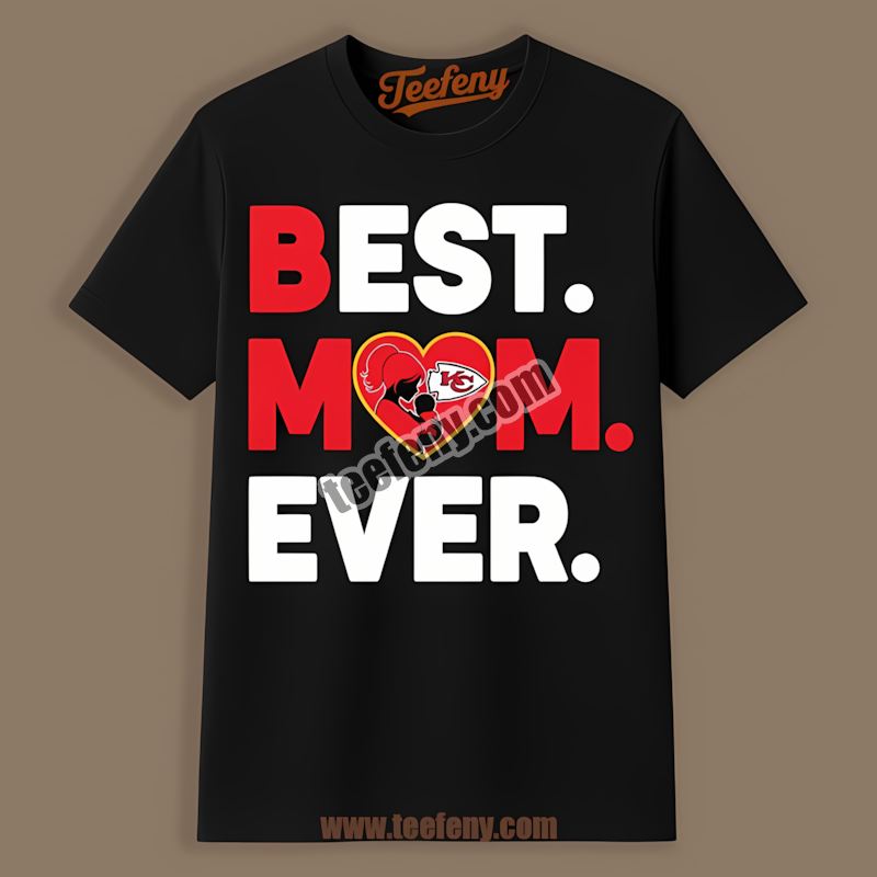Kansas City Chiefs Best Mom Ever Heart Color Shirt