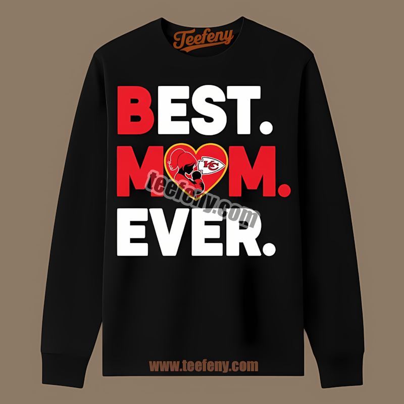 Kansas City Chiefs Best Mom Ever Heart Color Long Sleeve Kansas City Chiefs Best Mom Ever Heart Color Long Sleeve