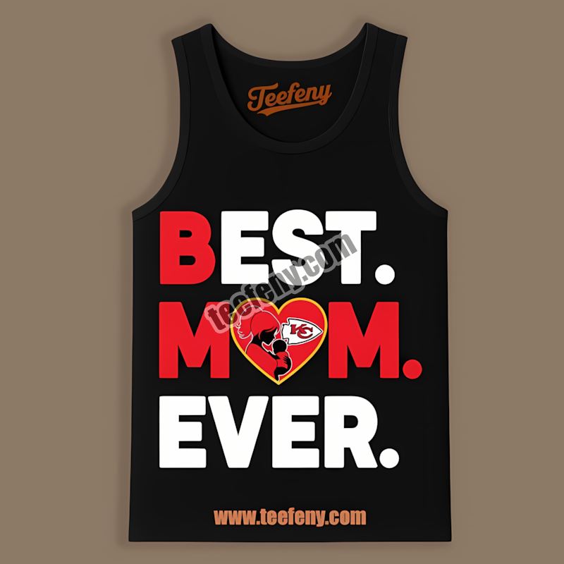 Kansas City Chiefs Best Mom Ever Heart Color Tanktop Kansas City Chiefs Best Mom Ever Heart Color Tanktop