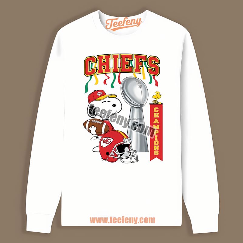 Kansas City Chiefs Champions Snoopy Celebration Sports Long Sleeve Kansas City Chiefs Champions Snoopy Celebration Sports Long Sleeve