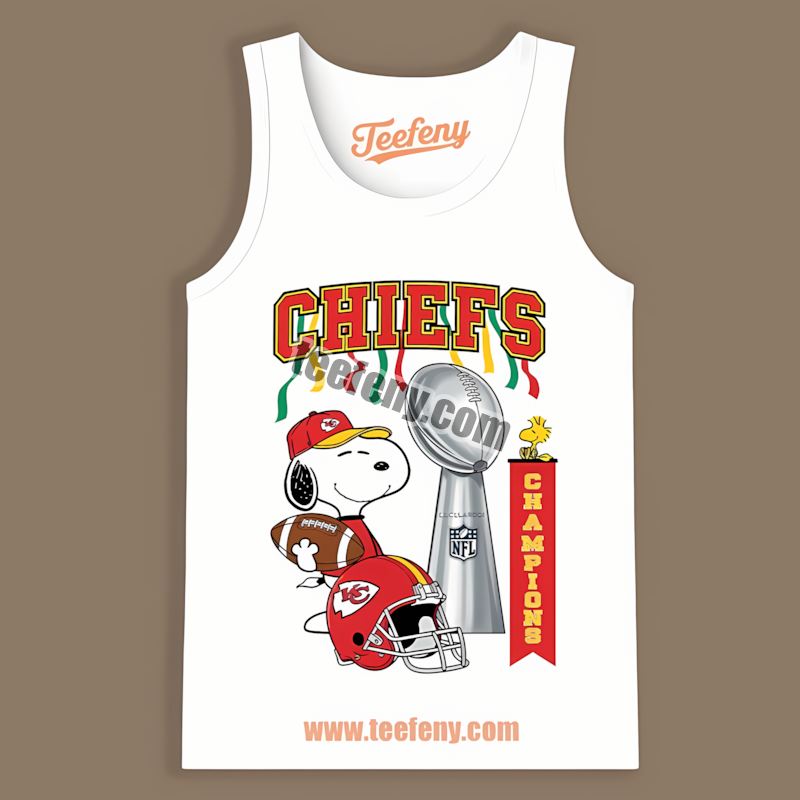 Kansas City Chiefs Champions Snoopy Celebration Sports Tanktop Kansas City Chiefs Champions Snoopy Celebration Sports Tanktop