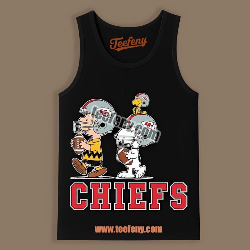 Kansas City Chiefs Charlie Brown And Snoopy Play Together Classic Tanktop Kansas City Chiefs Charlie Brown And Snoopy Play Together Classic Tanktop
