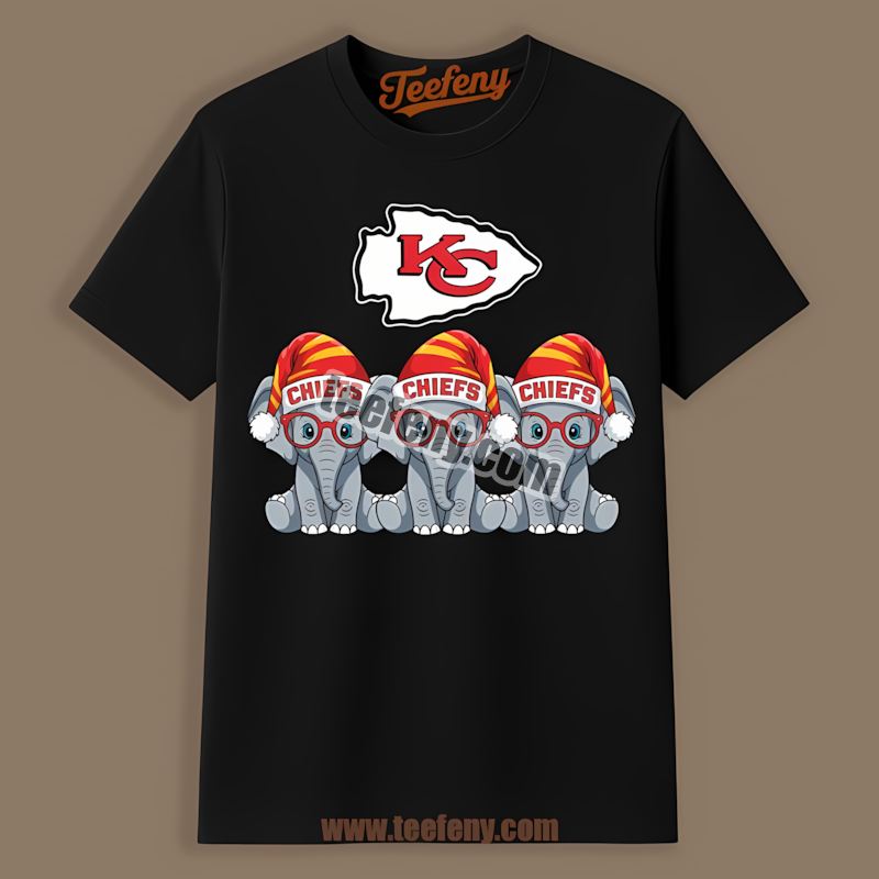 Kansas City Chiefs Christmas Elephants Color Shirt