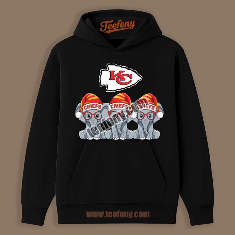 Kansas City Chiefs Christmas Elephants Color Hoodie Kansas City Chiefs Christmas Elephants Color Hoodie