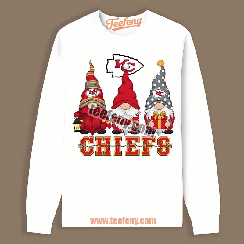 Kansas City Chiefs Christmas Gnomes Adults Long Sleeve Kansas City Chiefs Christmas Gnomes Adults Long Sleeve