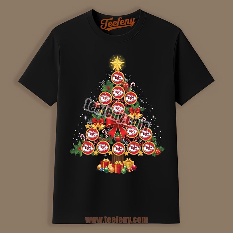 Kansas City Chiefs Christmas Tree Logo Retro Shirt