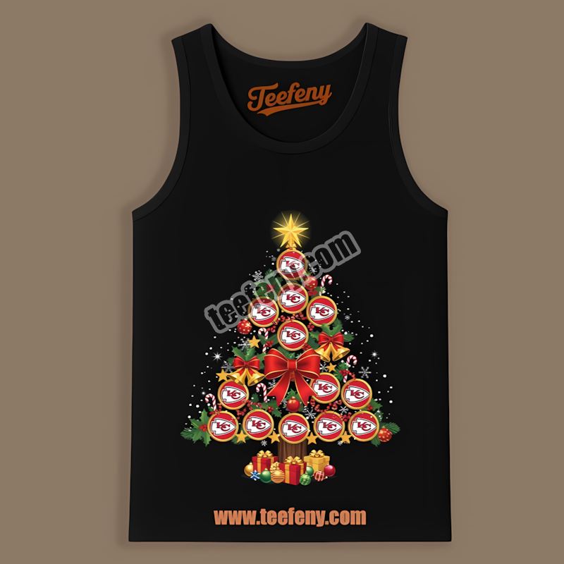 Kansas City Chiefs Christmas Tree Logo Retro Tanktop Kansas City Chiefs Christmas Tree Logo Retro Tanktop