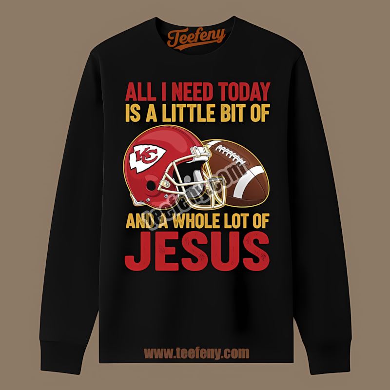 Kansas City Chiefs Football And Jesus Regular Long Sleeve Kansas City Chiefs Football And Jesus Regular Long Sleeve