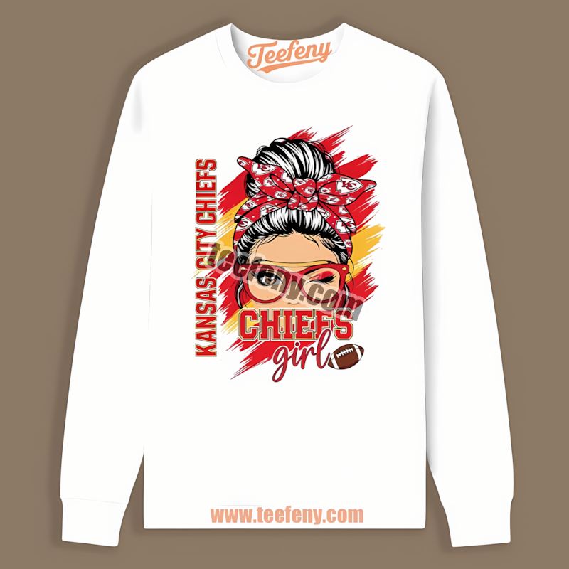 Kansas City Chiefs Girl Trendy Long Sleeve For Fan Kansas City Chiefs Girl Trendy Long Sleeve For Fan