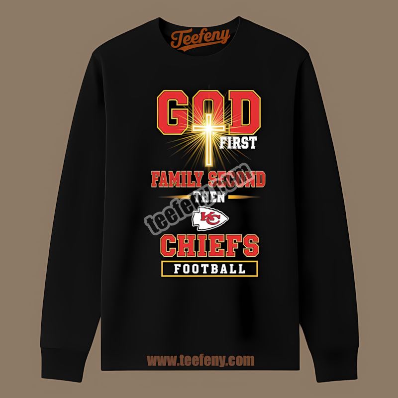 Kansas City Chiefs God First Family Second Football Vintage Long Sleeve Kansas City Chiefs God First Family Second Football Vintage Long Sleeve