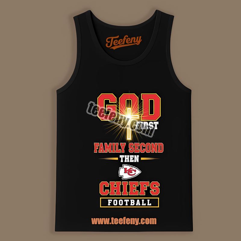 Kansas City Chiefs God First Family Second Football Vintage Tanktop Kansas City Chiefs God First Family Second Football Vintage Tanktop