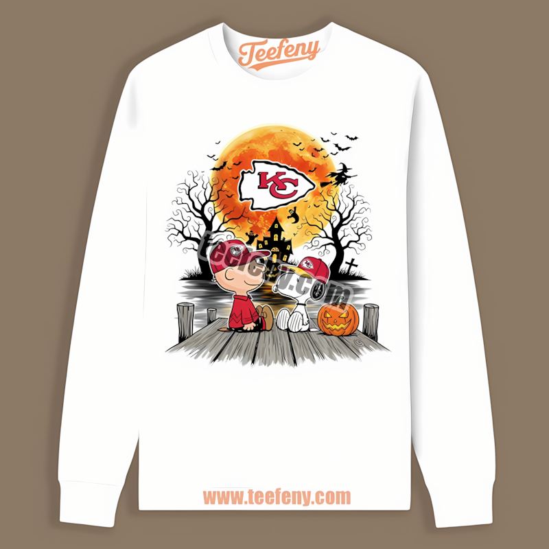 Kansas City Chiefs Halloween Charlie Brown And Snoopy Graphic Long Sleeve Kansas City Chiefs Halloween Charlie Brown And Snoopy Graphic Long Sleeve