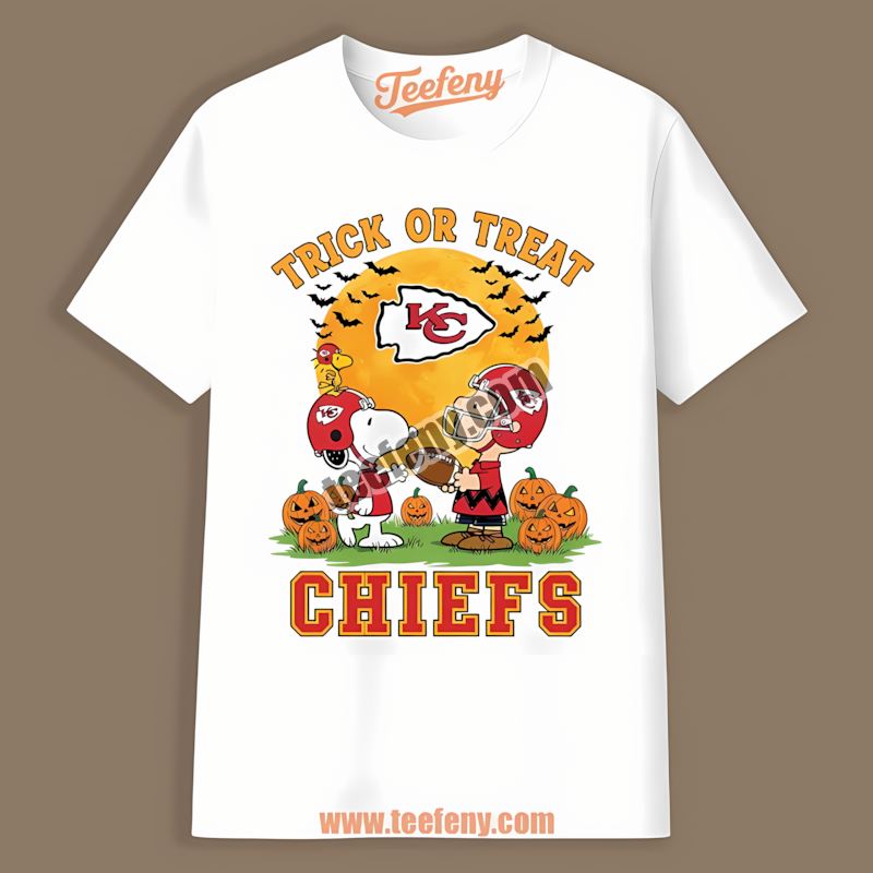 Kansas City Chiefs Halloween Trick Or Treat Charlie Brown Snoopy Trendy Shirt