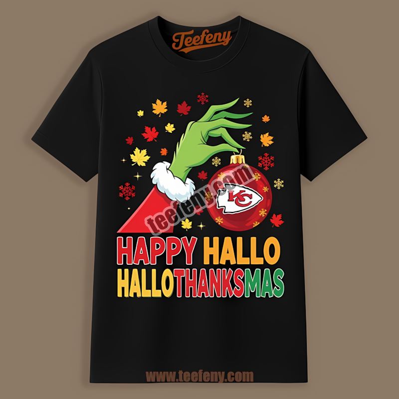 Kansas City Chiefs Happy Hallothanksmas Regular Shirt
