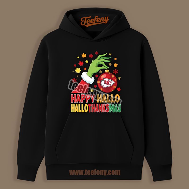 Kansas City Chiefs Happy Hallothanksmas Regular Hoodie Kansas City Chiefs Happy Hallothanksmas Regular Hoodie