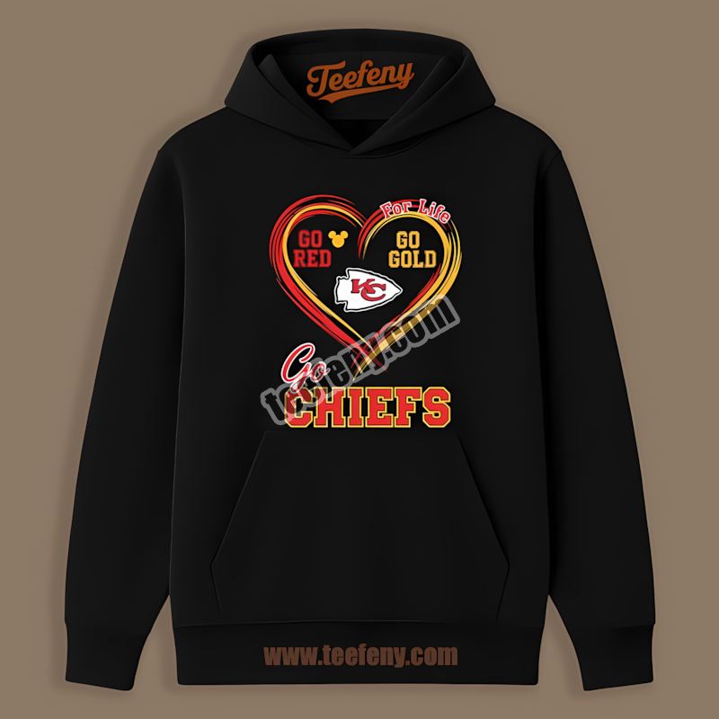 Kansas City Chiefs Heart Go Red Go Gold Retro Hoodie Kansas City Chiefs Heart Go Red Go Gold Retro Hoodie