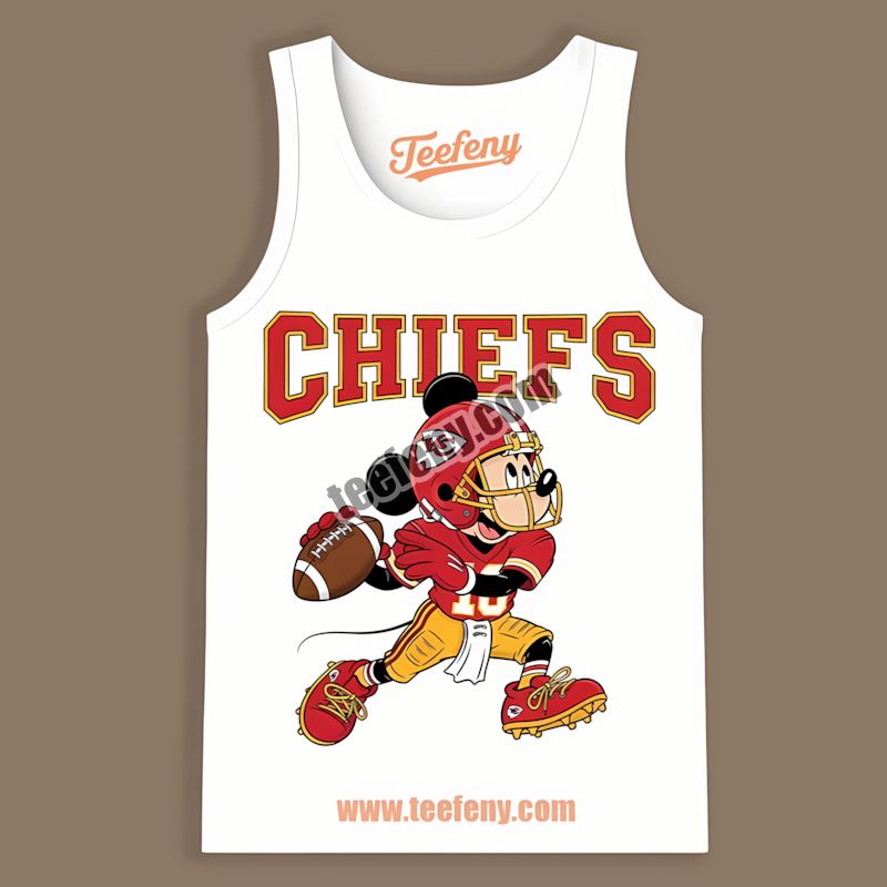 Kansas City Chiefs Mickey Quarterback Football Color Tanktop Kansas City Chiefs Mickey Quarterback Football Color Tanktop