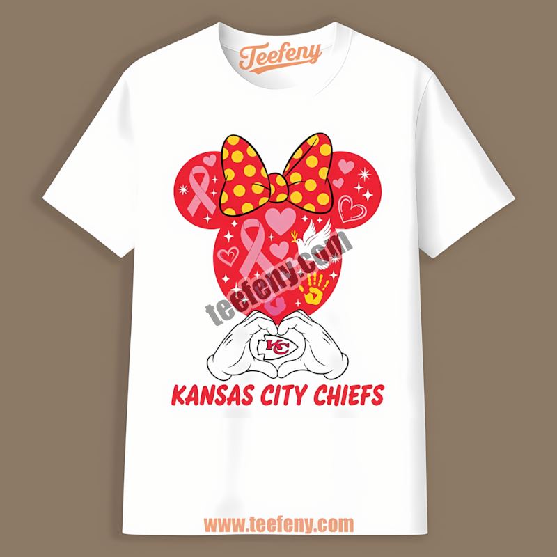 Kansas City Chiefs Minnie Mouse Breast Cancer Awareness Retro Shirt
