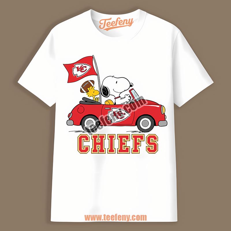 Kansas City Chiefs Snoopy Driving Car Graphic Shirt